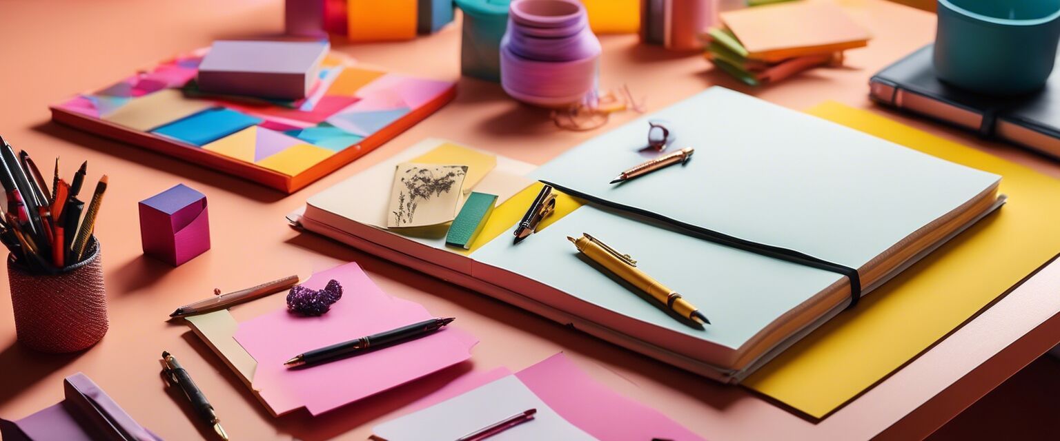 Colorful unique stationery display