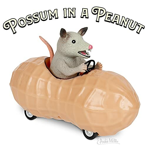 Mcphee Archie Possum in a Peanut Pull Back Toy Car